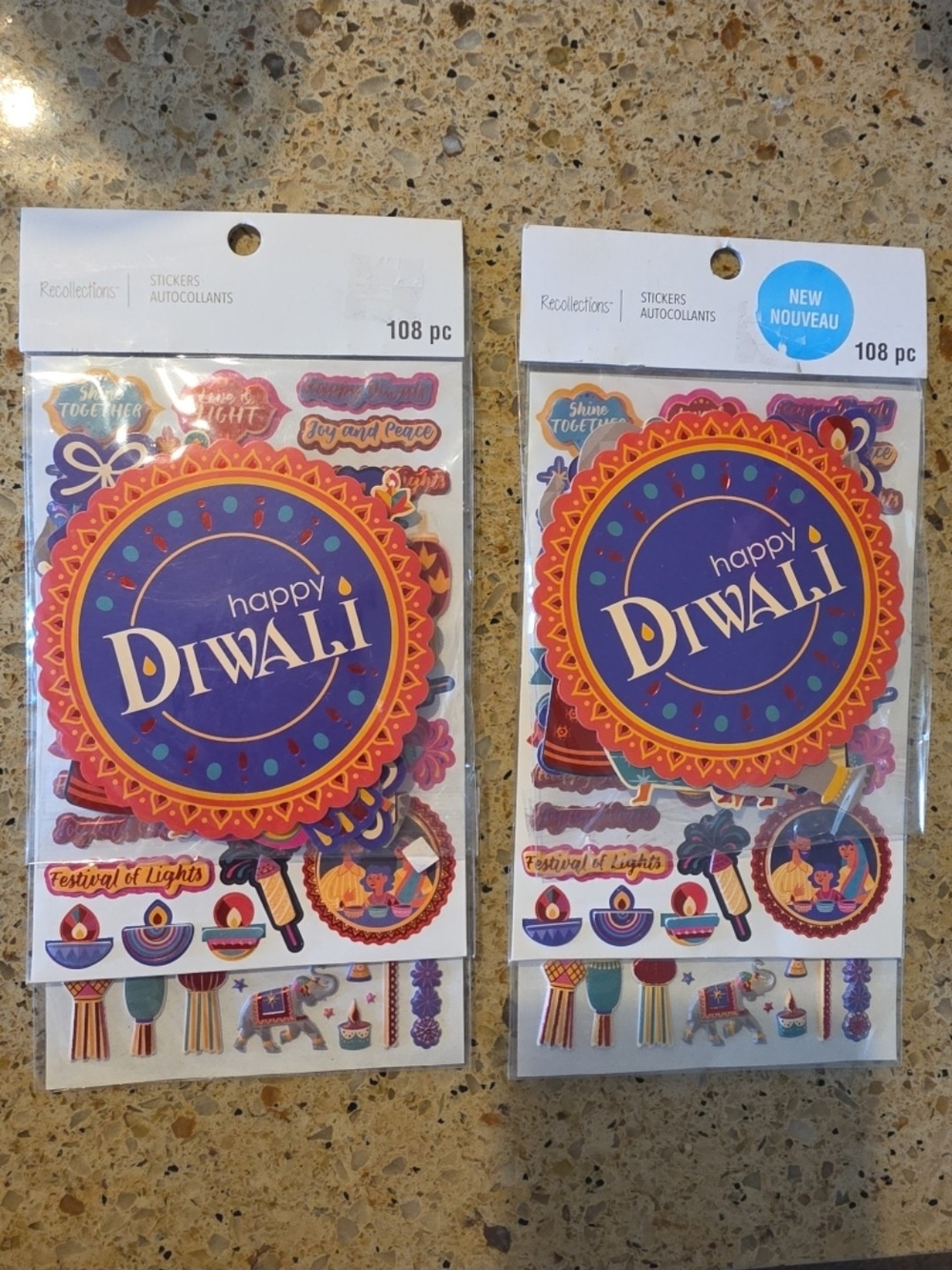 Recollections Diwali Sticker Pack — Purple, Orange & Red Accents